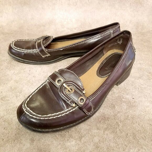 Predictions Womens 585591/10 Size 7 Brown Slip On Low Heel Loafers - Picture 8 of 10